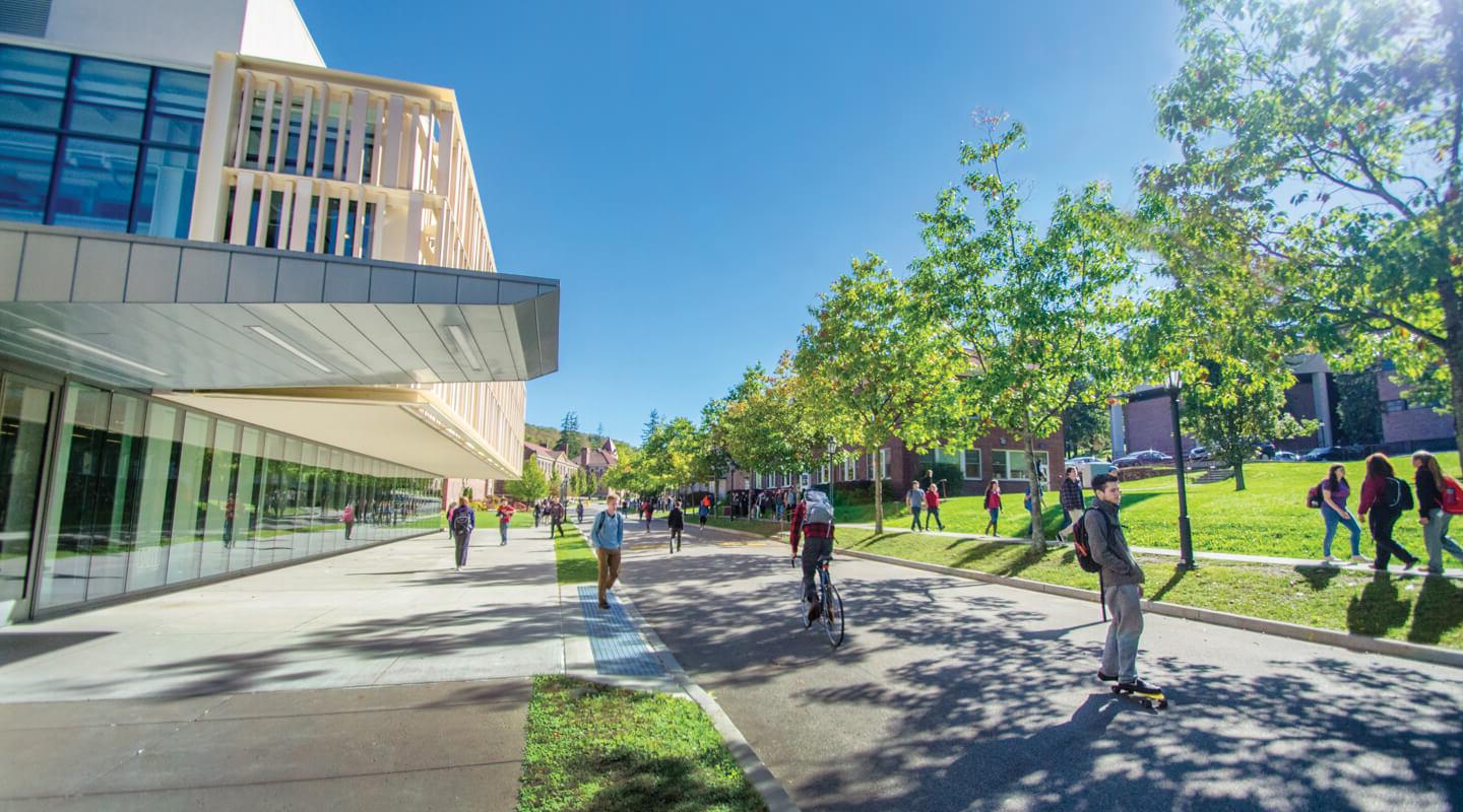 Academic Alley, at the center of AU's idyllic valley campus setting.